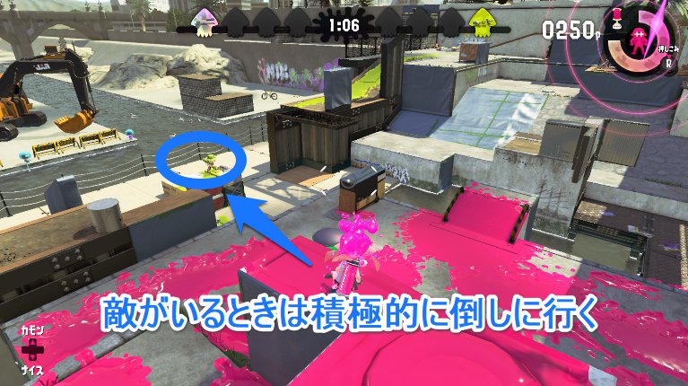 敵が低地にいるときは倒す